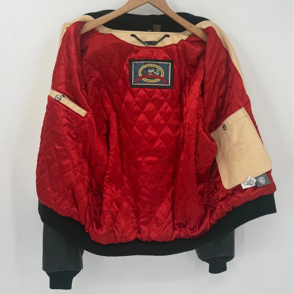 Harley Davidson x Warner Bros Taz Varsity Jacket Leather Wool Men Medium‎